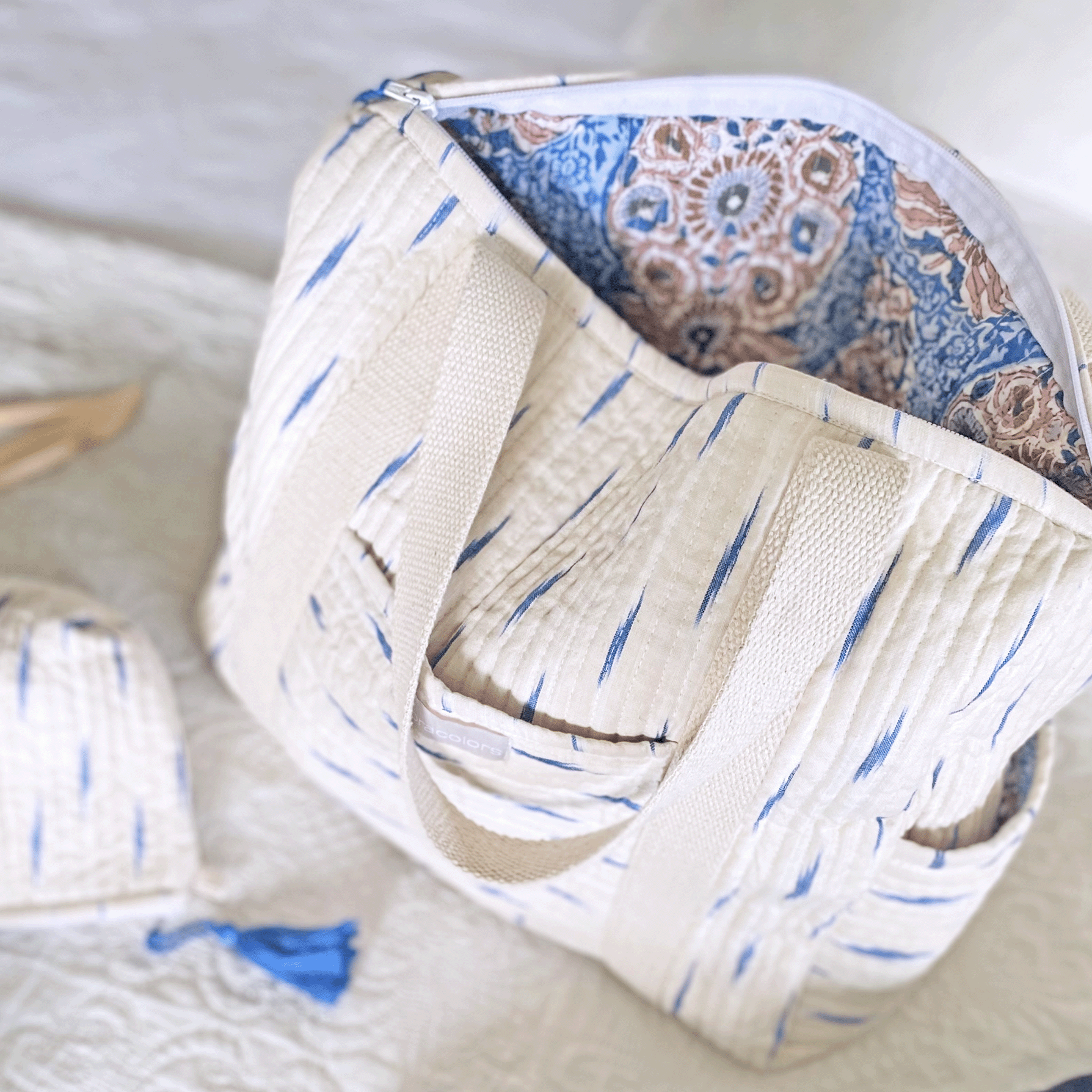 Bolsa ikat beige