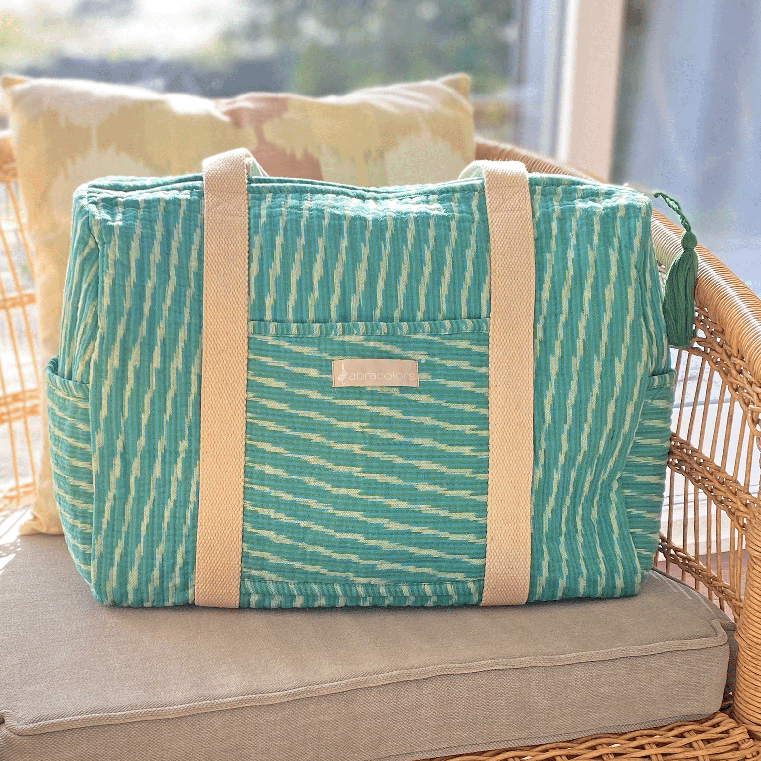 Bolsa ikat verde
