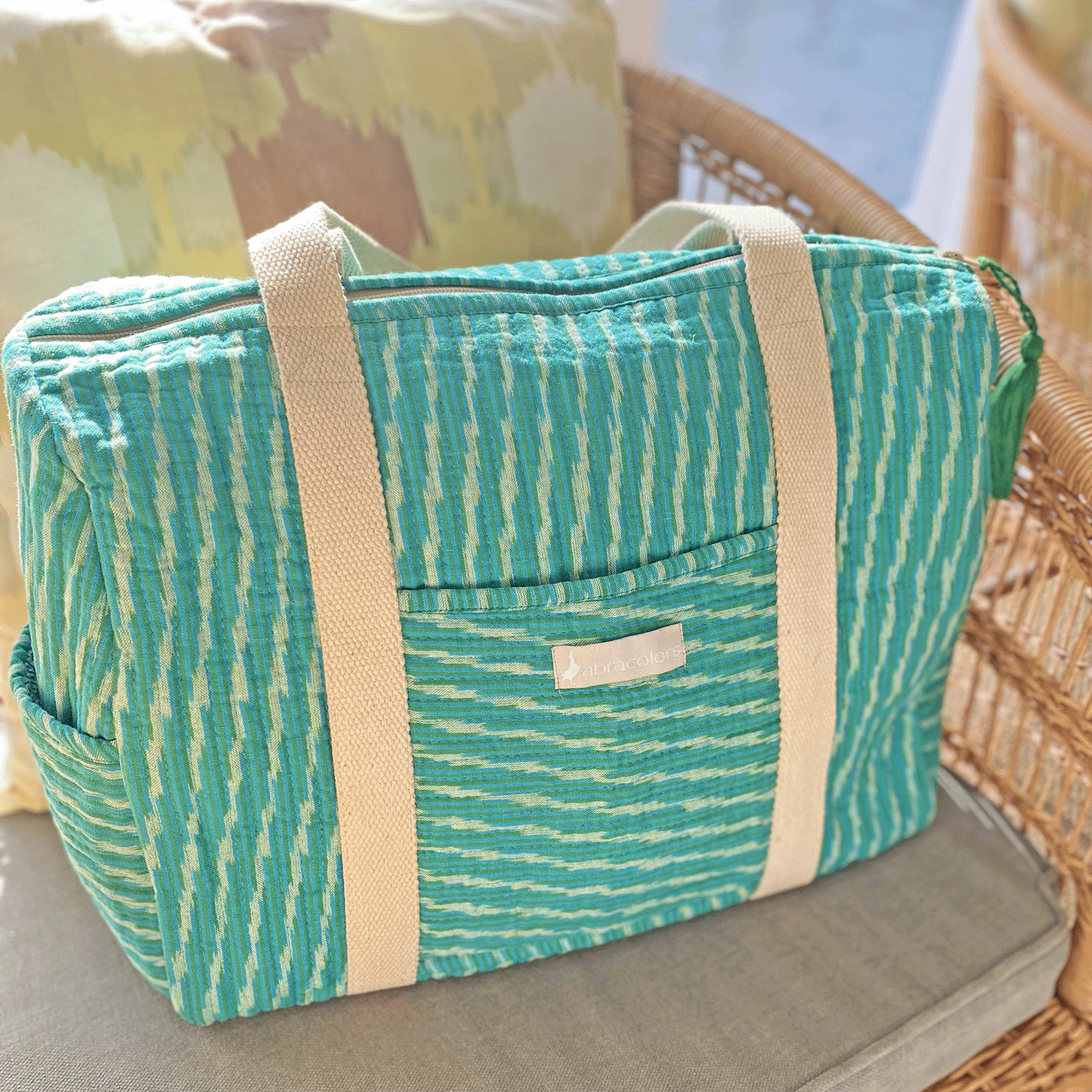 Bolsa ikat verde