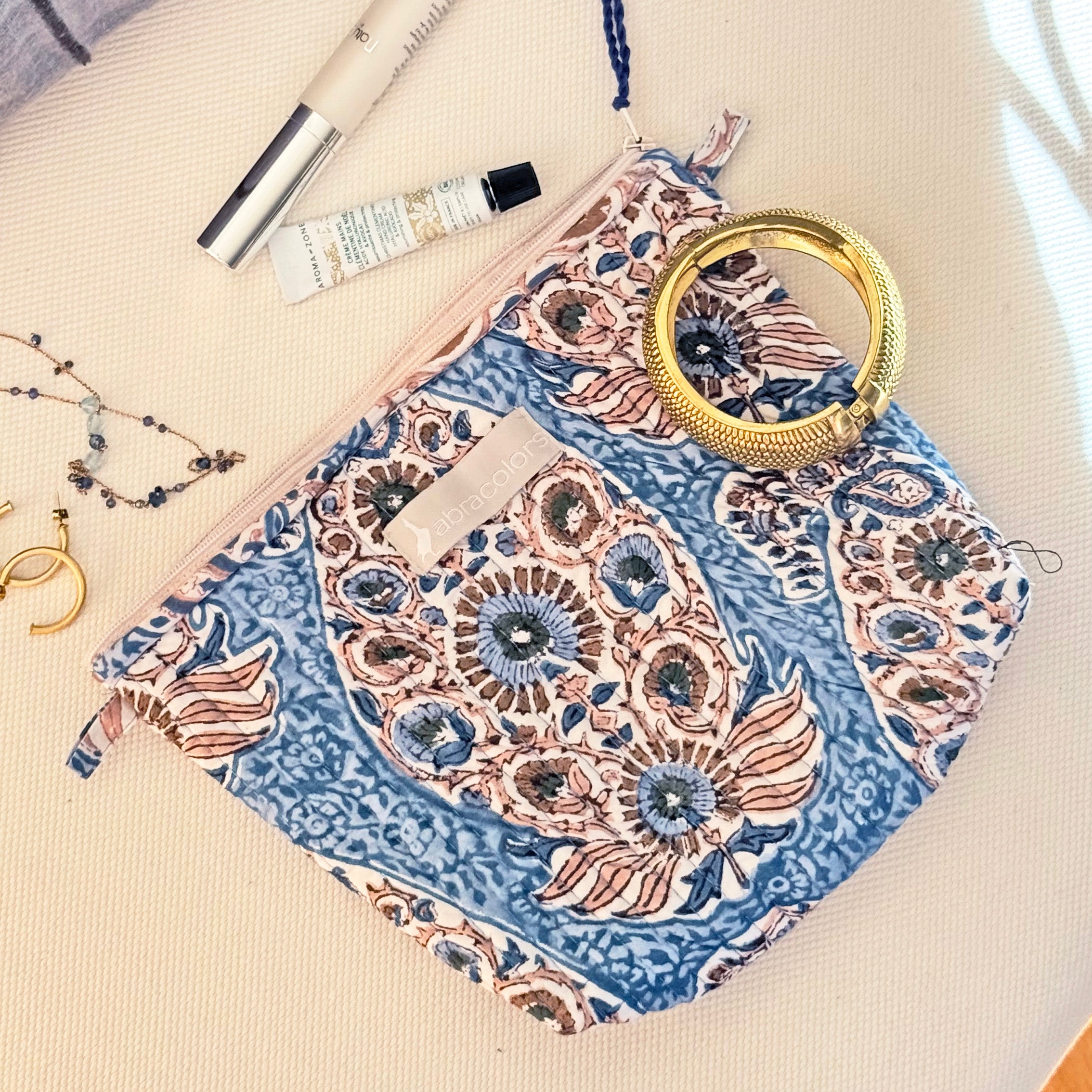 Bolsita paisley azul