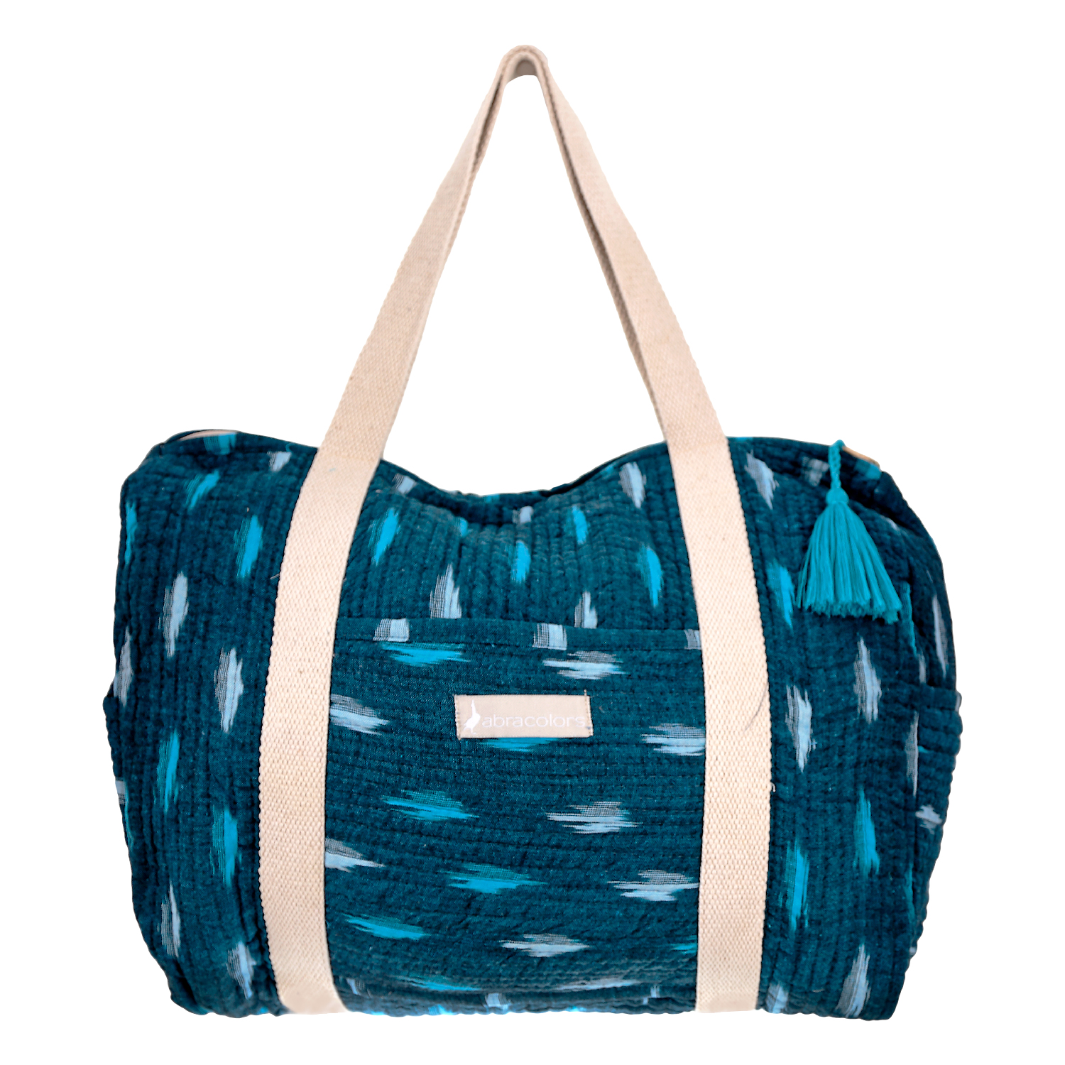Bolsa  ikat azul y turquesa