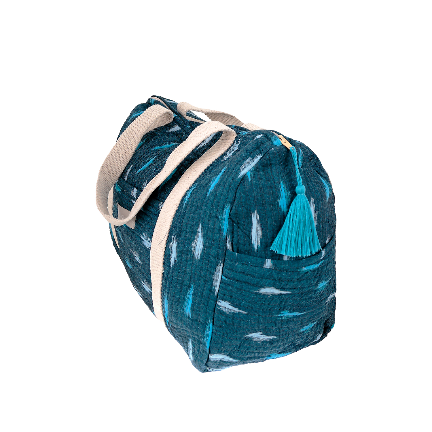 Bolsa  ikat azul y turquesa
