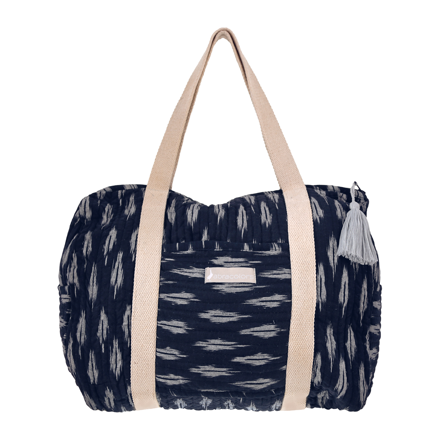 Navy blue ikat bag