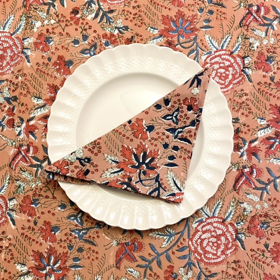 Mantel flor salmón