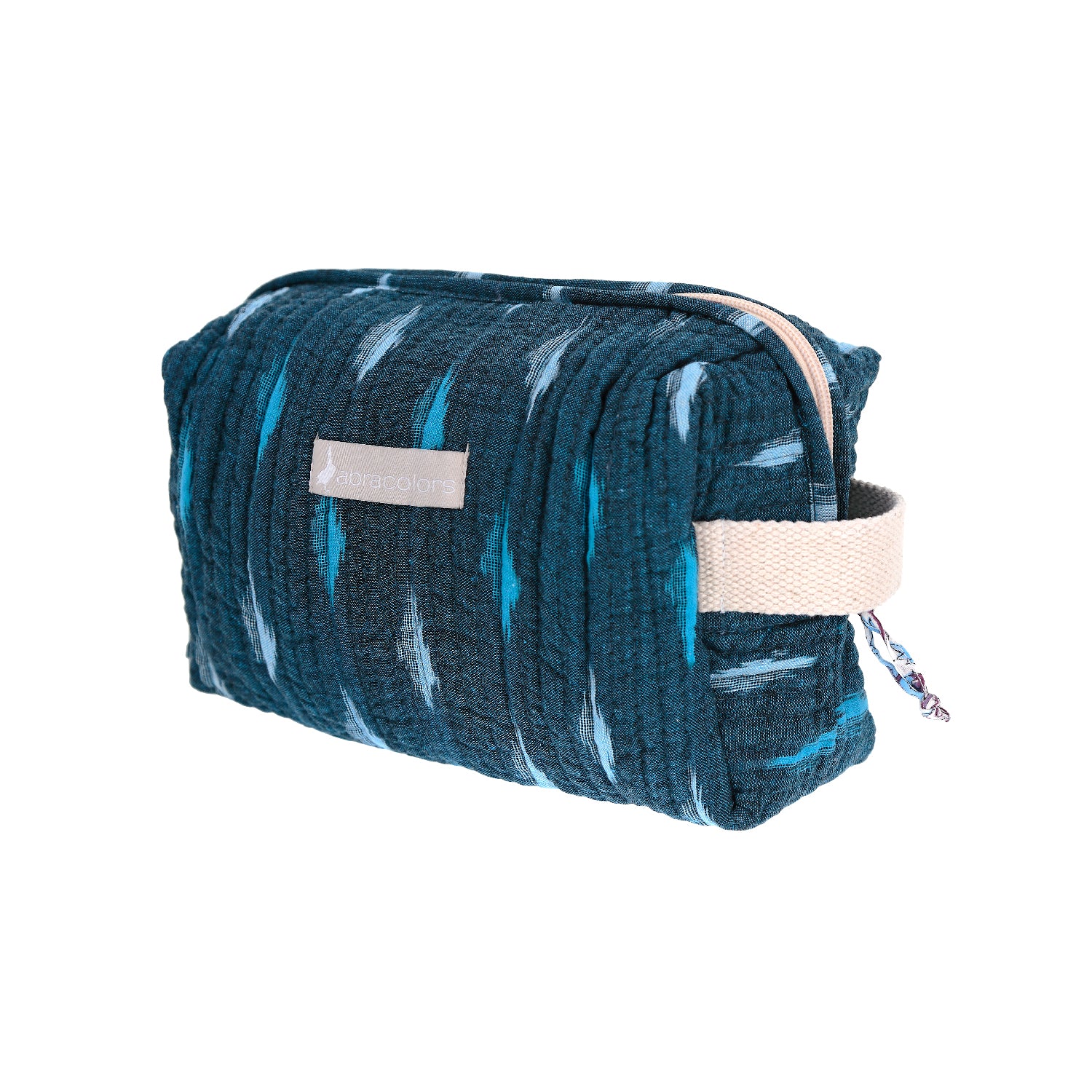 Neceser ikat azul y turquesa