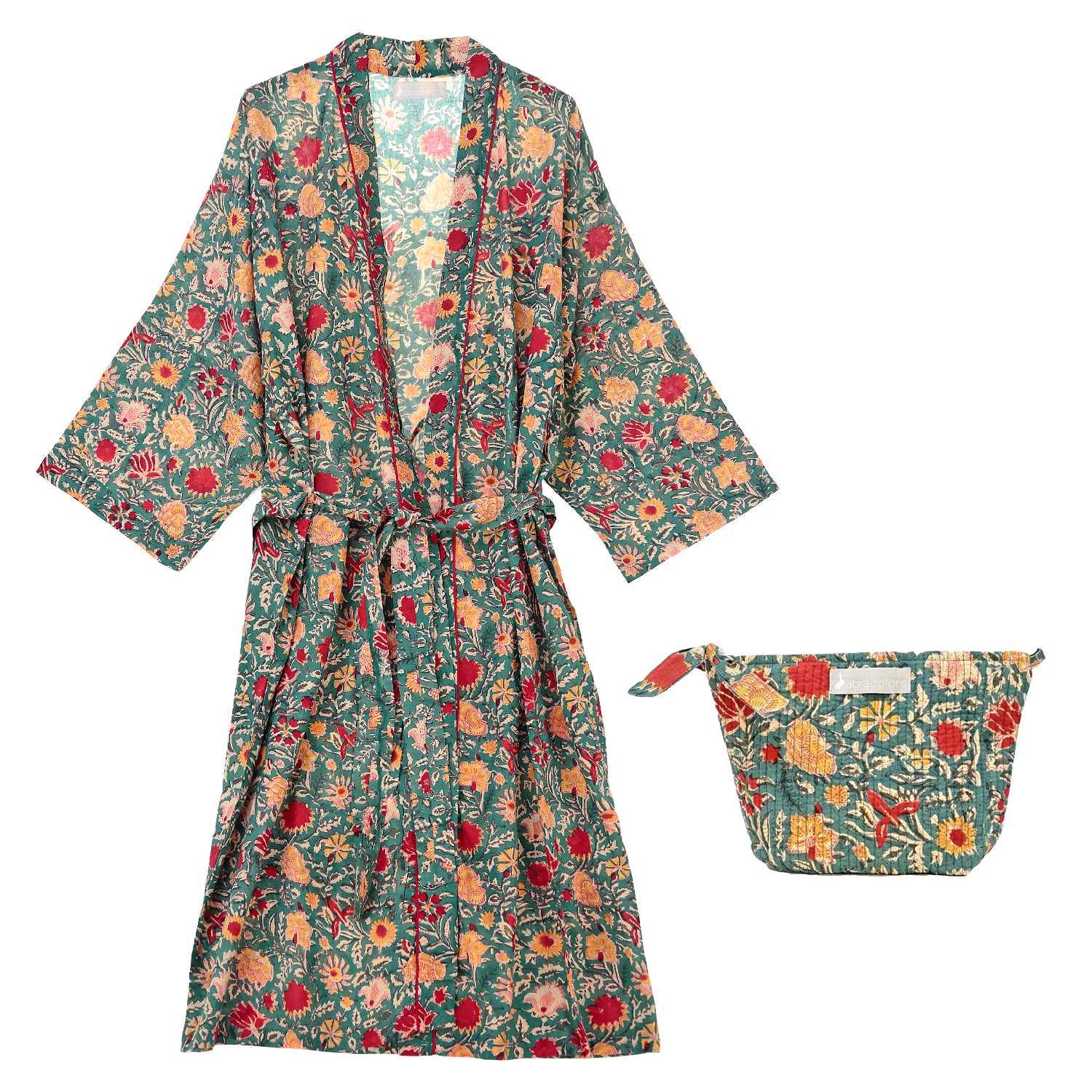 Kimono verde con bolsita