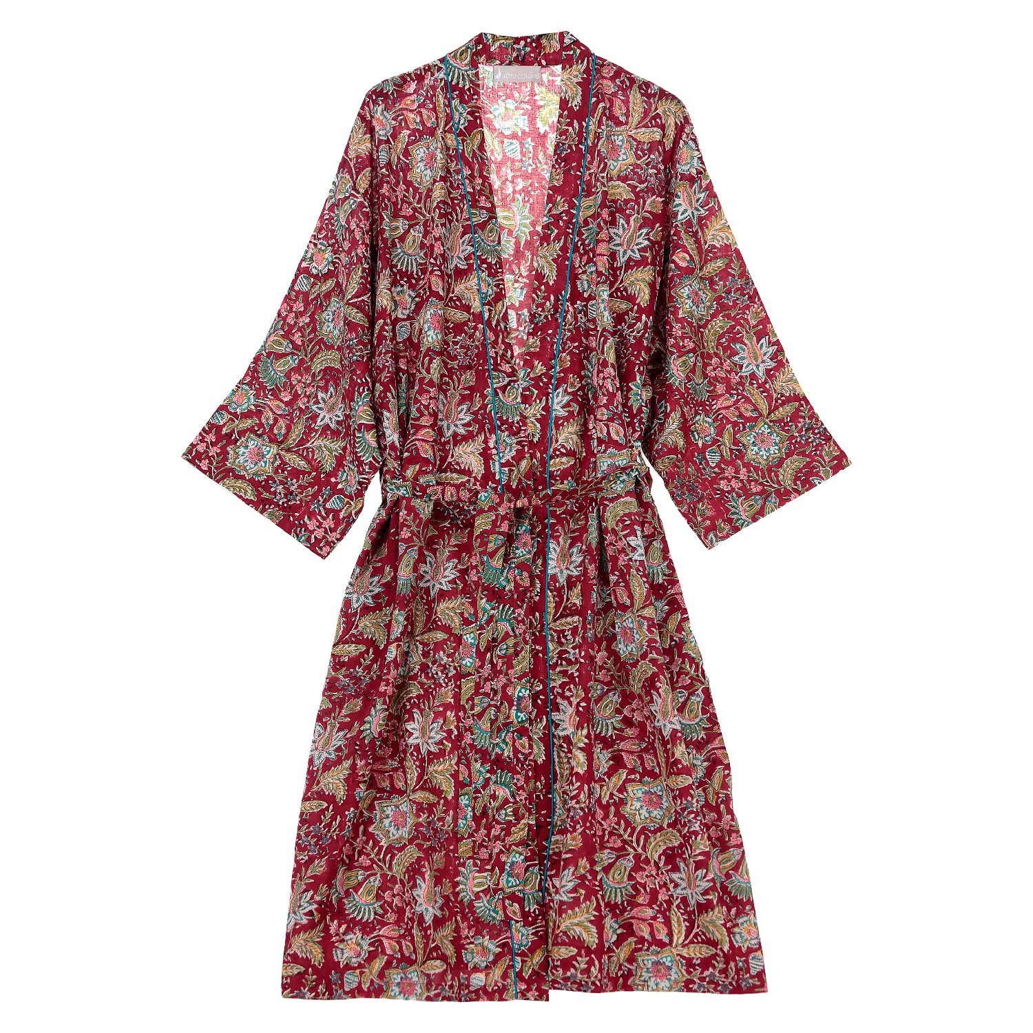 Kimono flores rojo