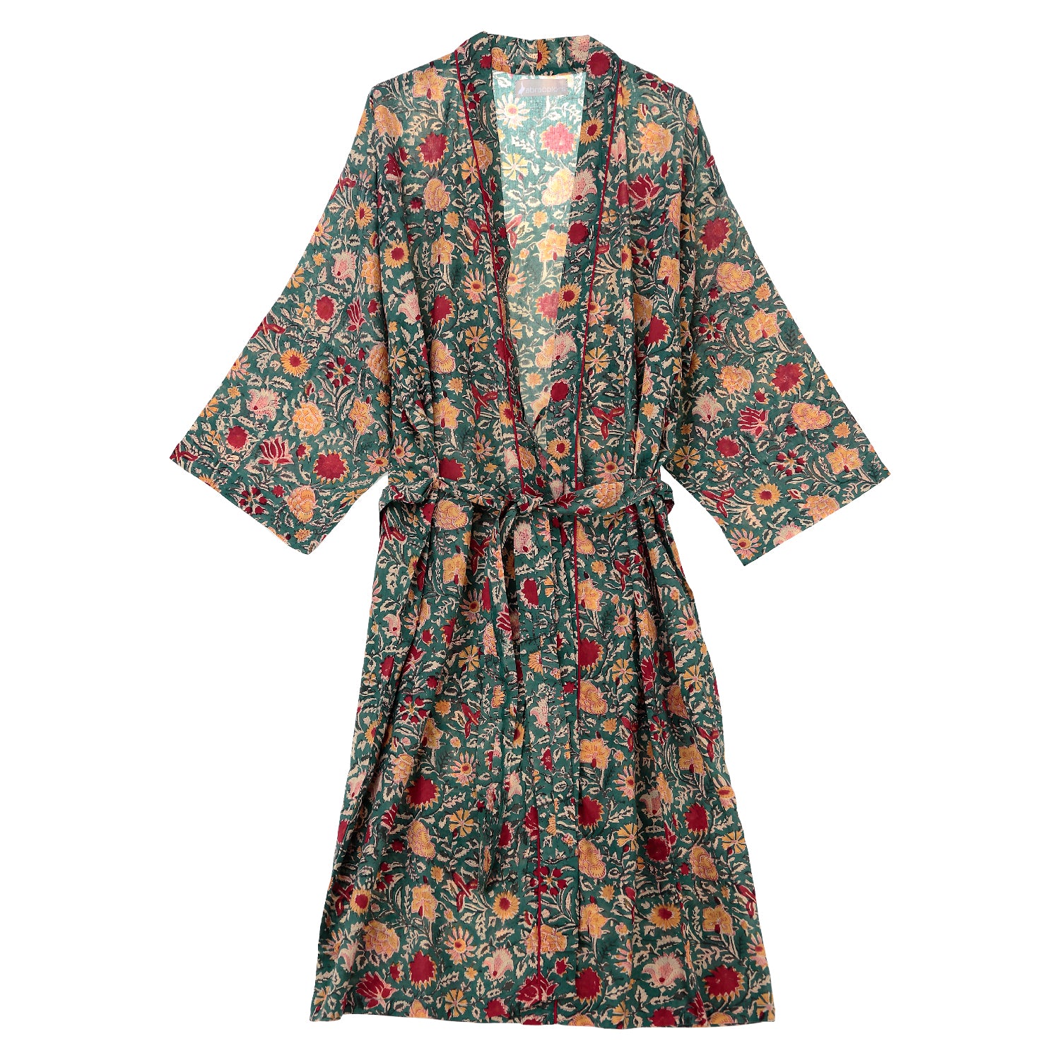 Kimono flores verde