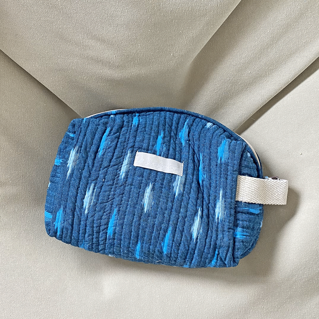 Neceser ikat azul y turquesa