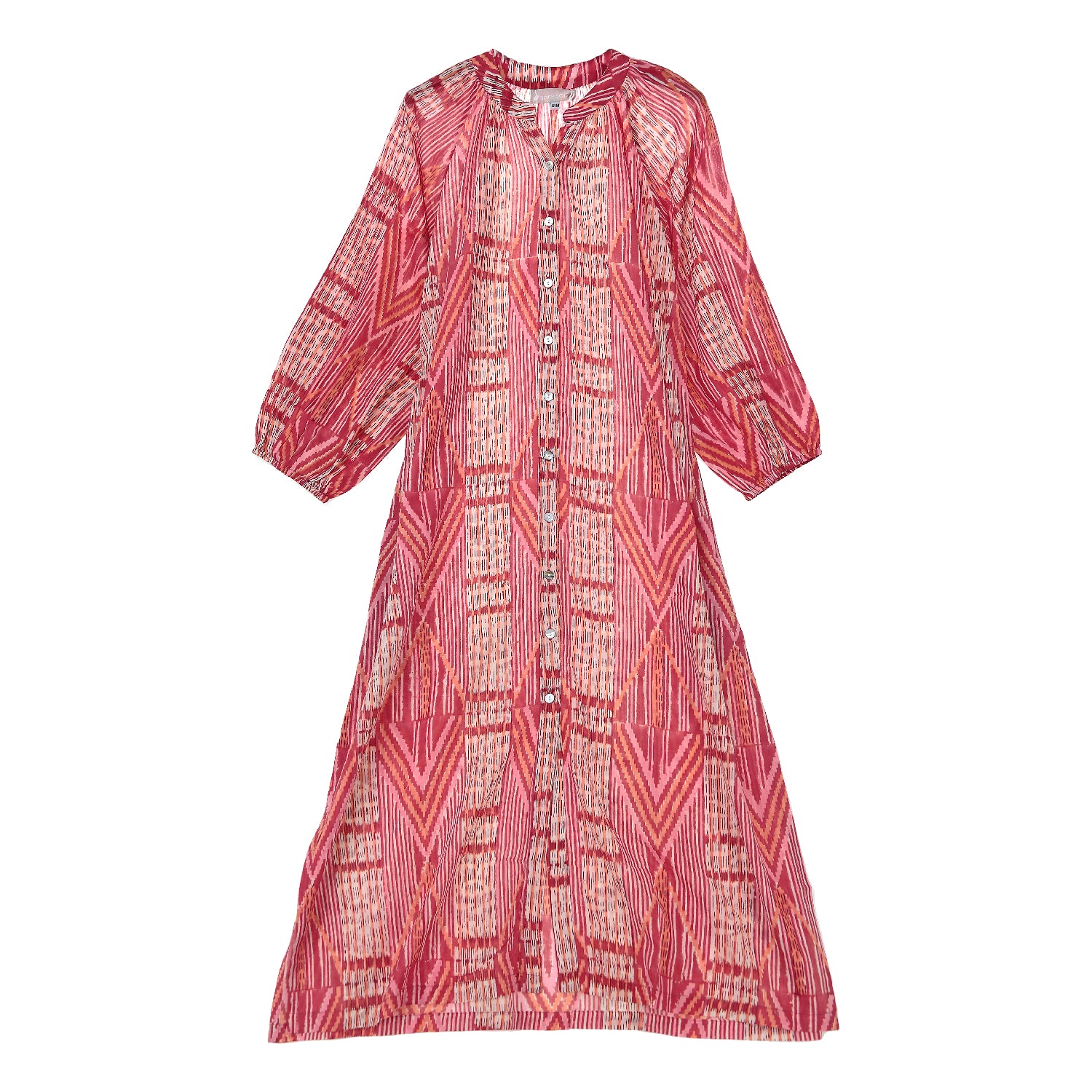 Vestido abullonado geo rosa