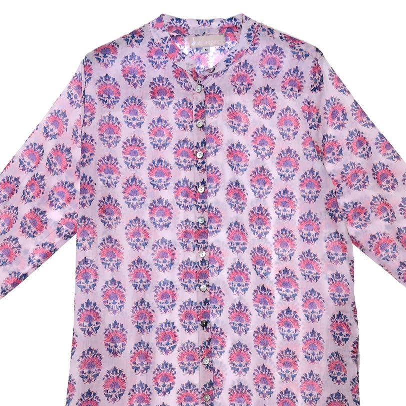 Vestido camisero flor blanca