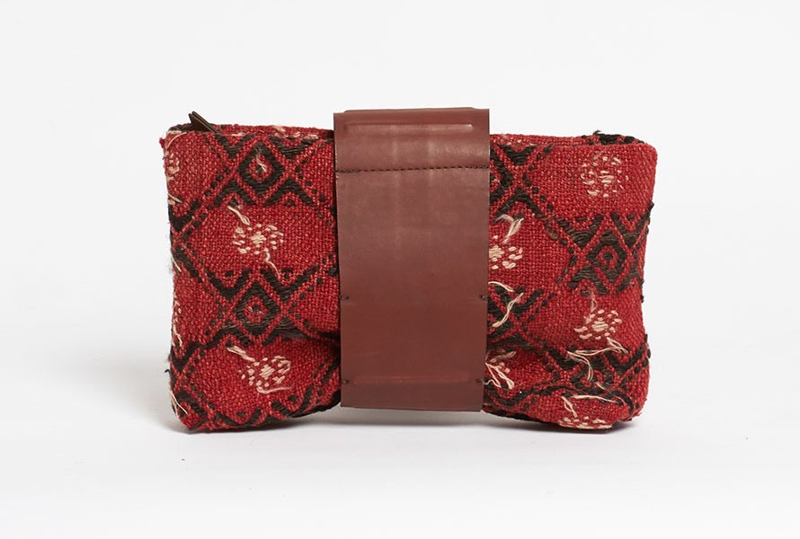 Burgundy kilim handbag