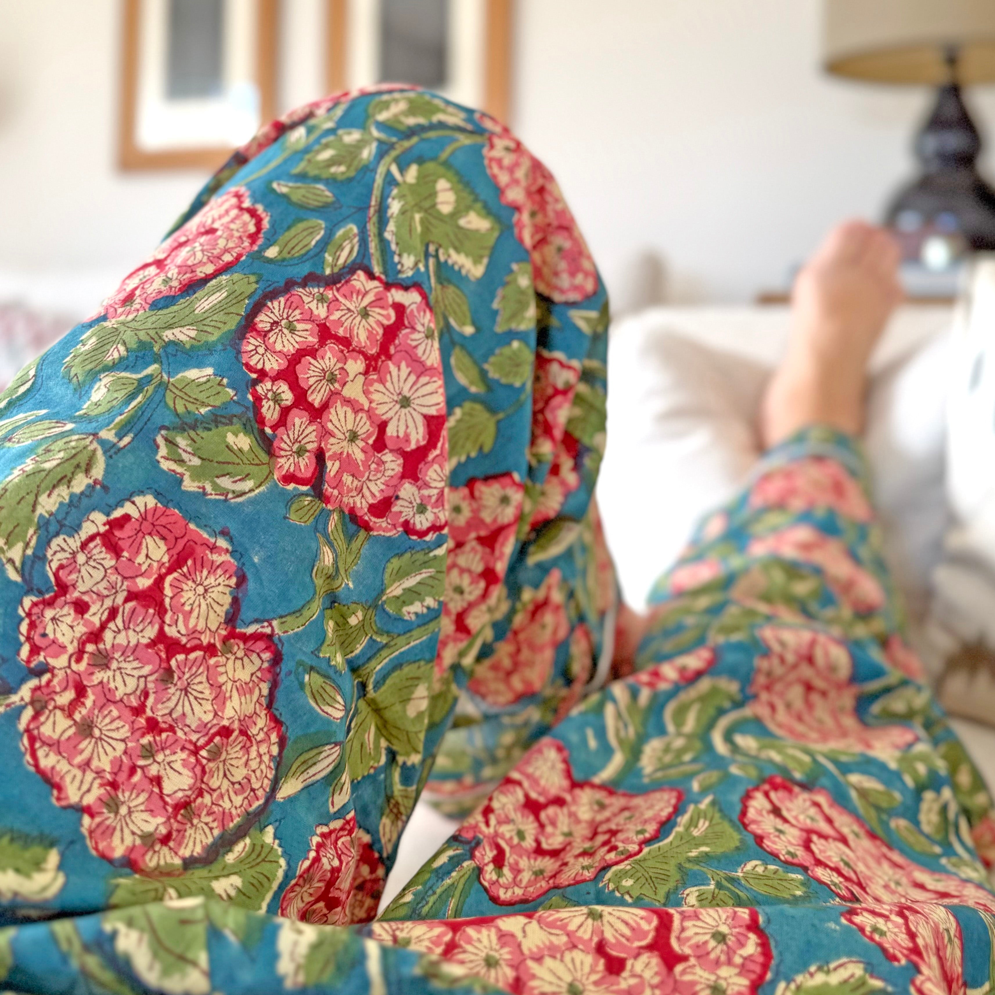 Pijama largo hortensia