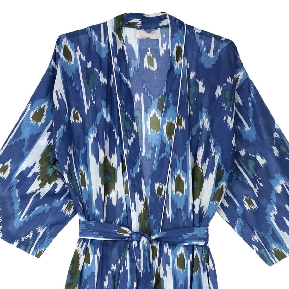 Kimono ikat azul