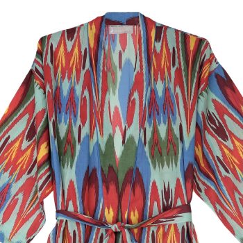 Kimono ikat turquesa